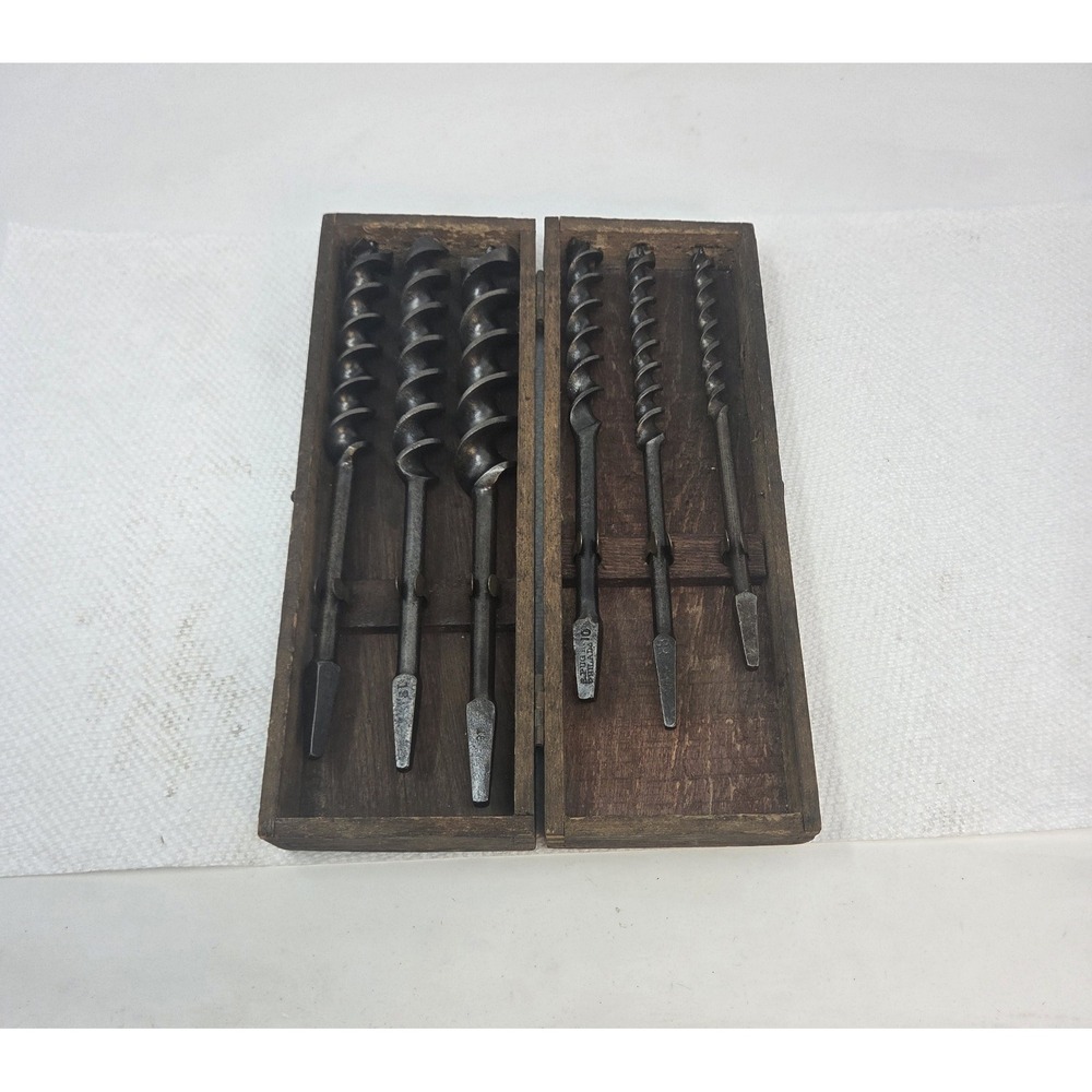 14pc Antique Russell Jennings Spur Auger Bit Set In Original 3-tier Box #3 to 16